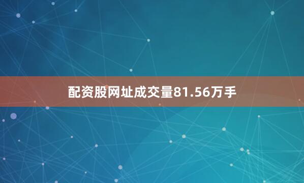 配资股网址成交量81.56万手