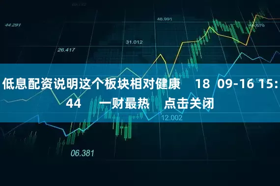 低息配资说明这个板块相对健康 18 09-16 15:44 一财最热 点击关闭